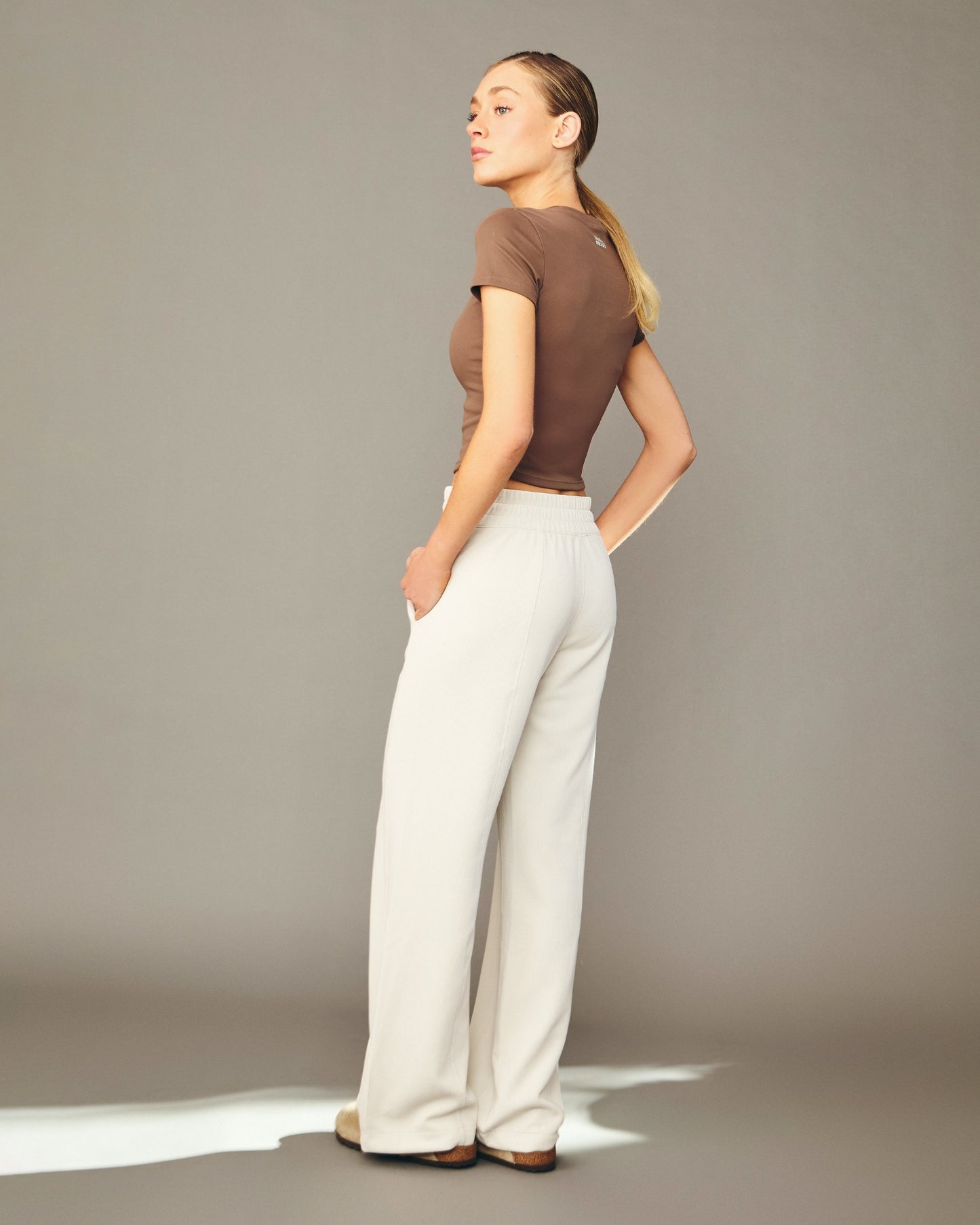 Pantalón Deportivo Comfy Rib Blanco