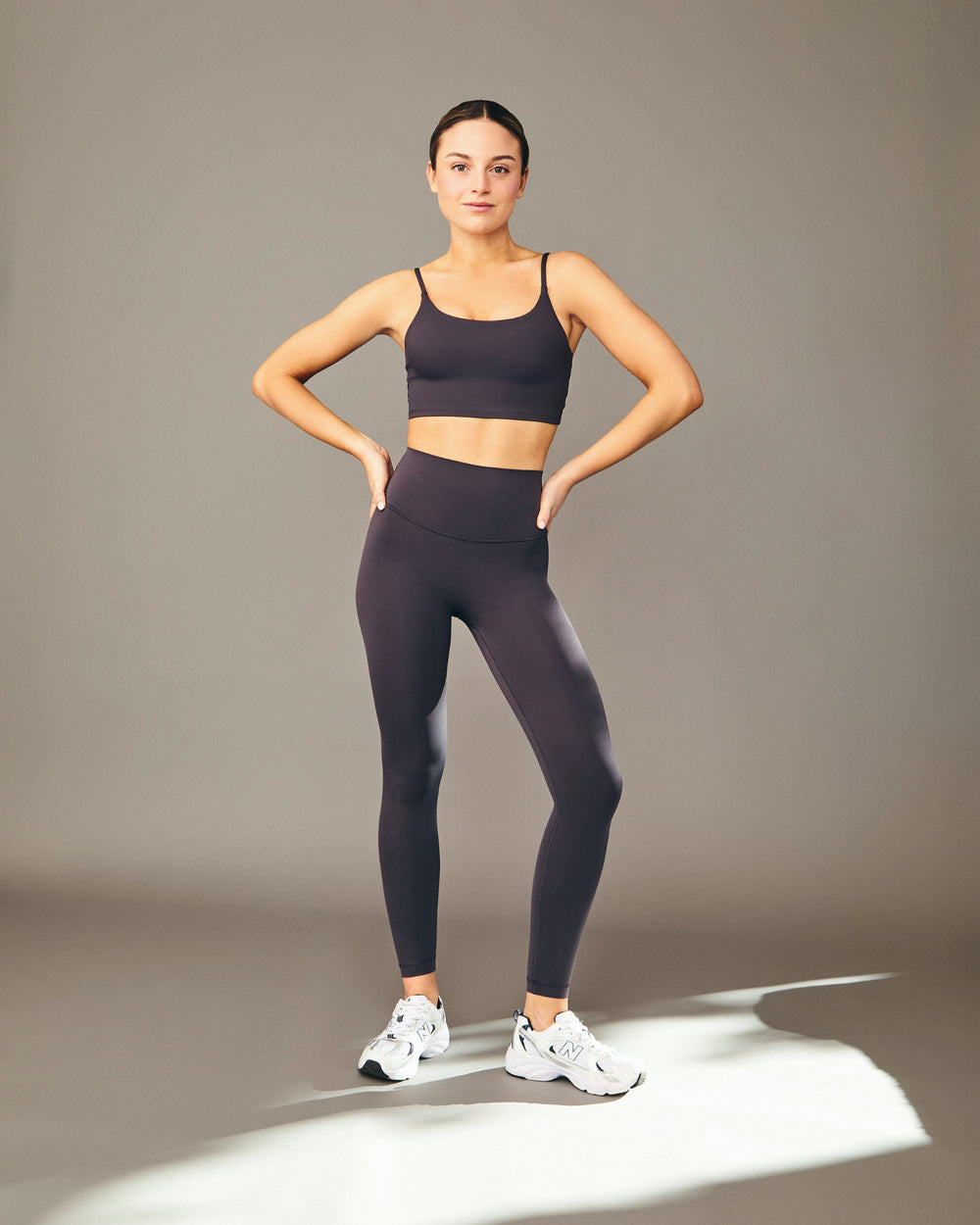 Leggings Deportivos Simple Gris Oscuro