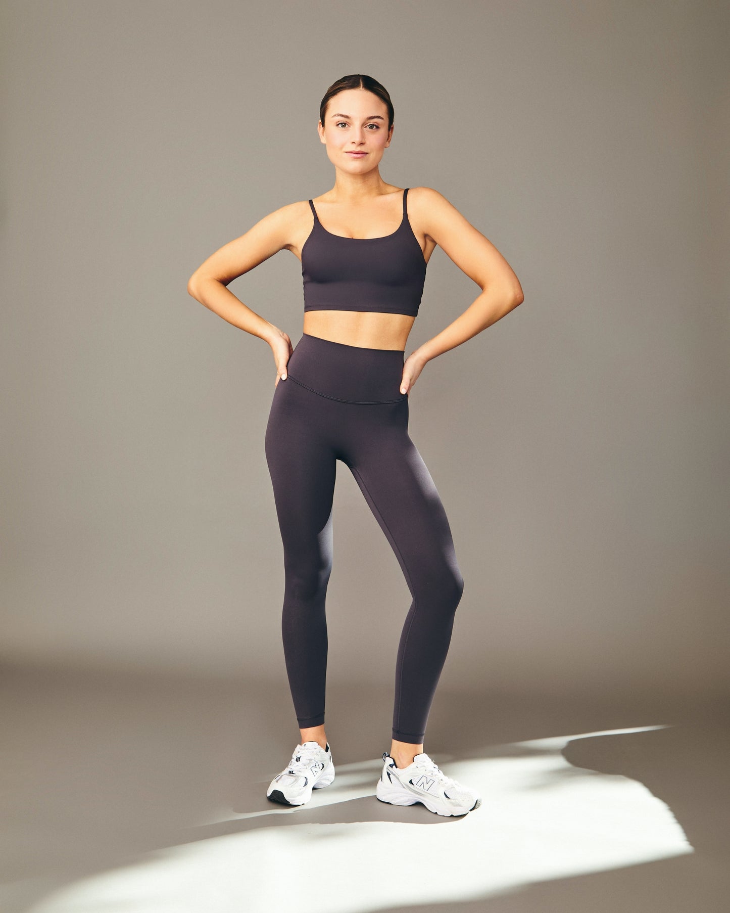 Leggings Deportivos Simple Gris Oscuro