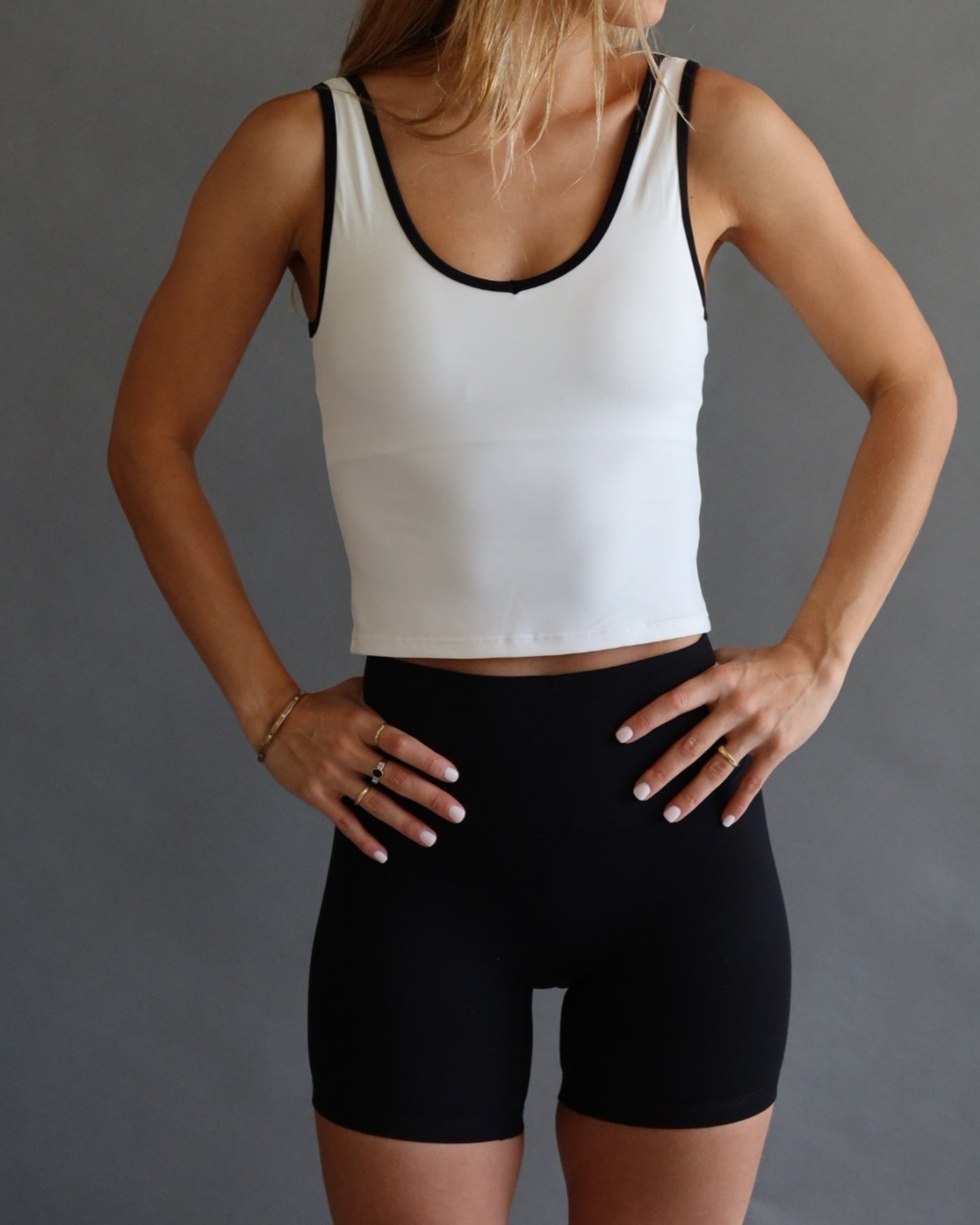 Top Largo Retro Deportivo blanco