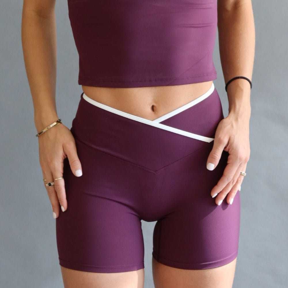 
                      
                        Leggings short retro V purple
                      
                    