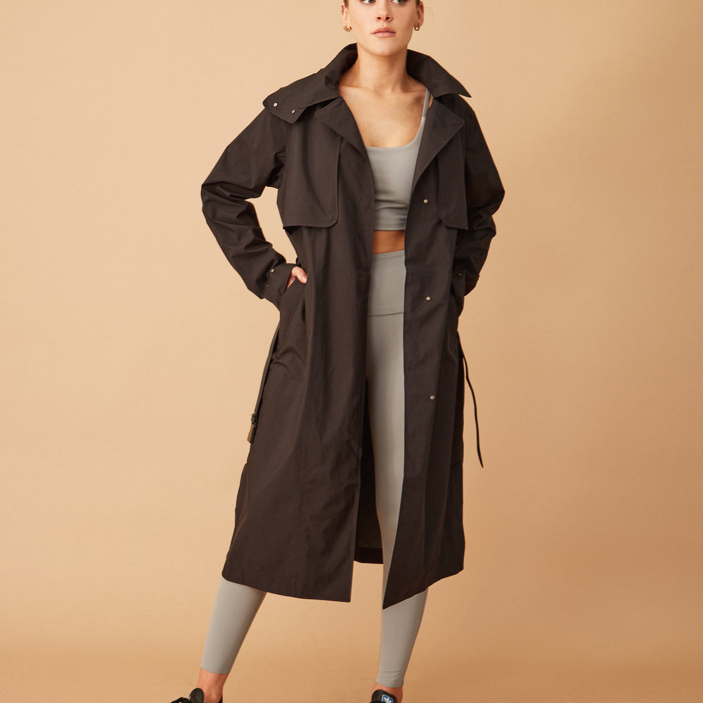 Trench cortaviento negro