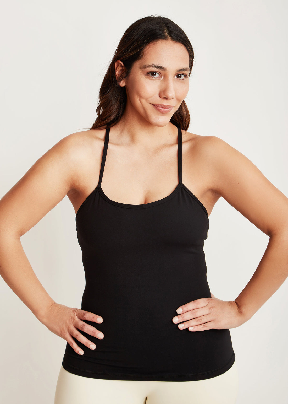 Polera tiras con sujetador Black